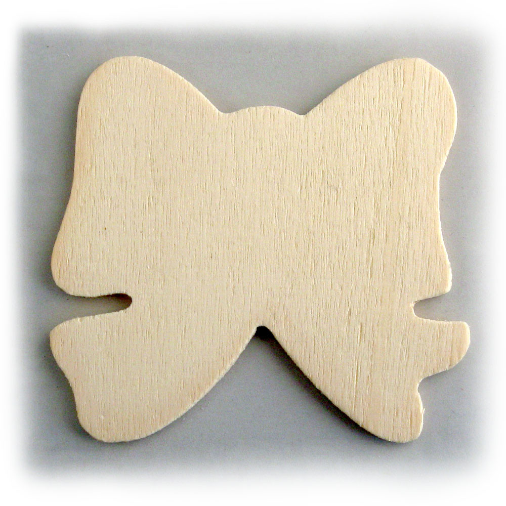 Unfinished Wood 3in 1/8in Thick Shape Gift Bow Shapes