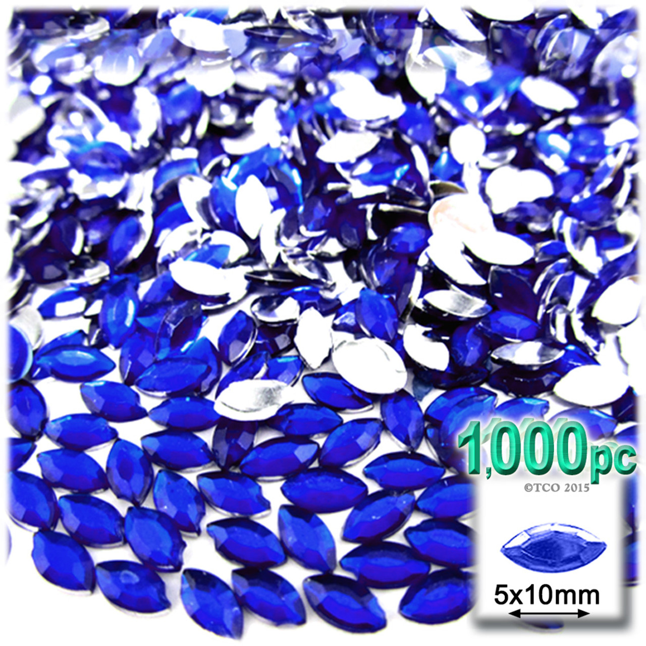 The Crafts Outlet Flatback Rhinestones, Faceted Round, 20mm, 144-pc, Royal Blue