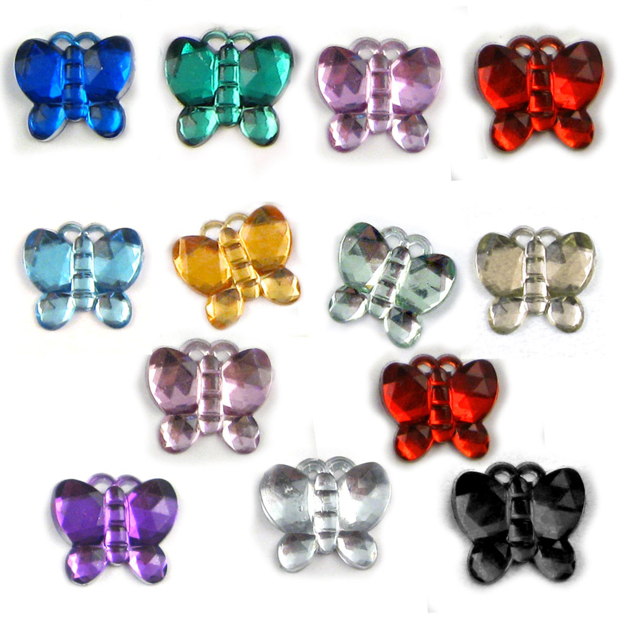 Flatback Rhinestones, Faceted Flower, 15mm, 144-pc, Mixed Colors