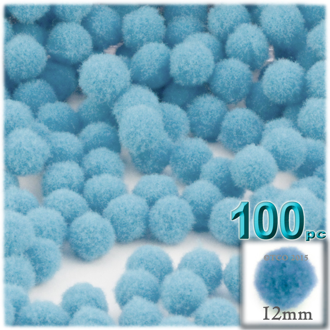 1.5 Inch Royal Blue Craft Pom Poms 50 Pieces 