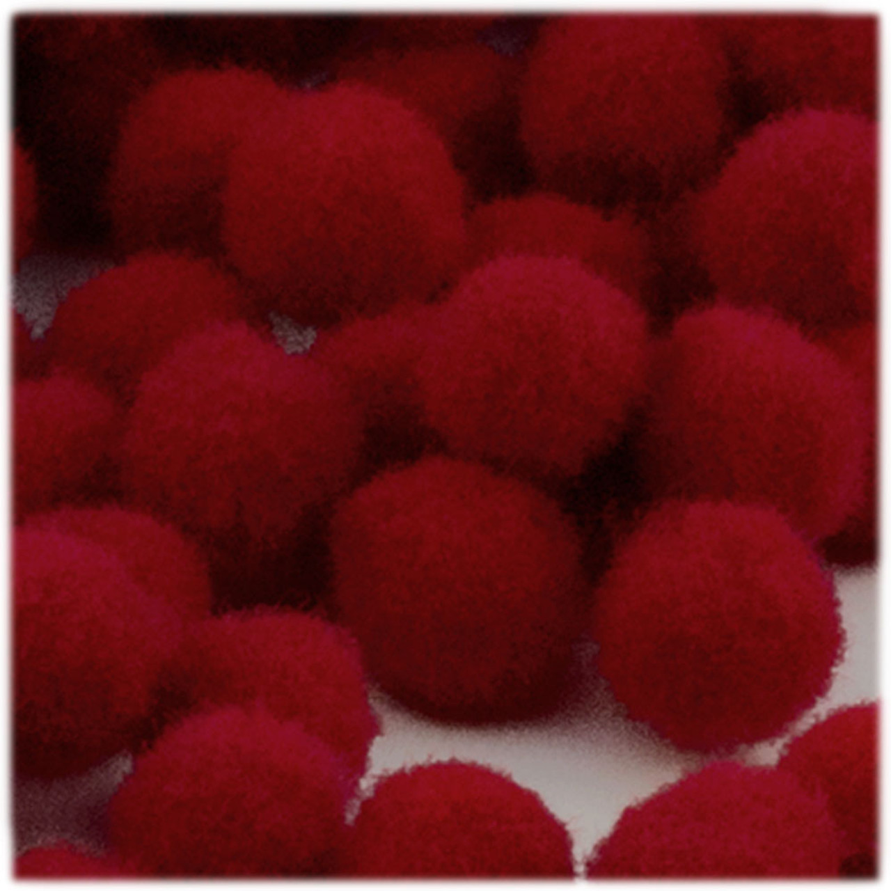 Acrylic Pom Pom, 25mm, 100-pc, Dark Red