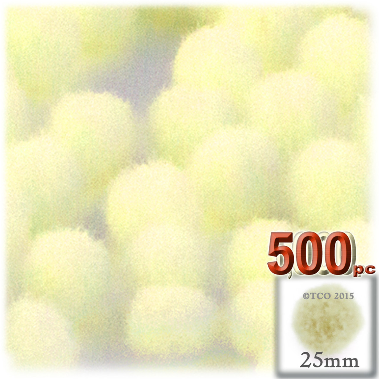 Pom Poms, Solid Color, 1.0-inch (25-mm), 500-pc, Light Blue