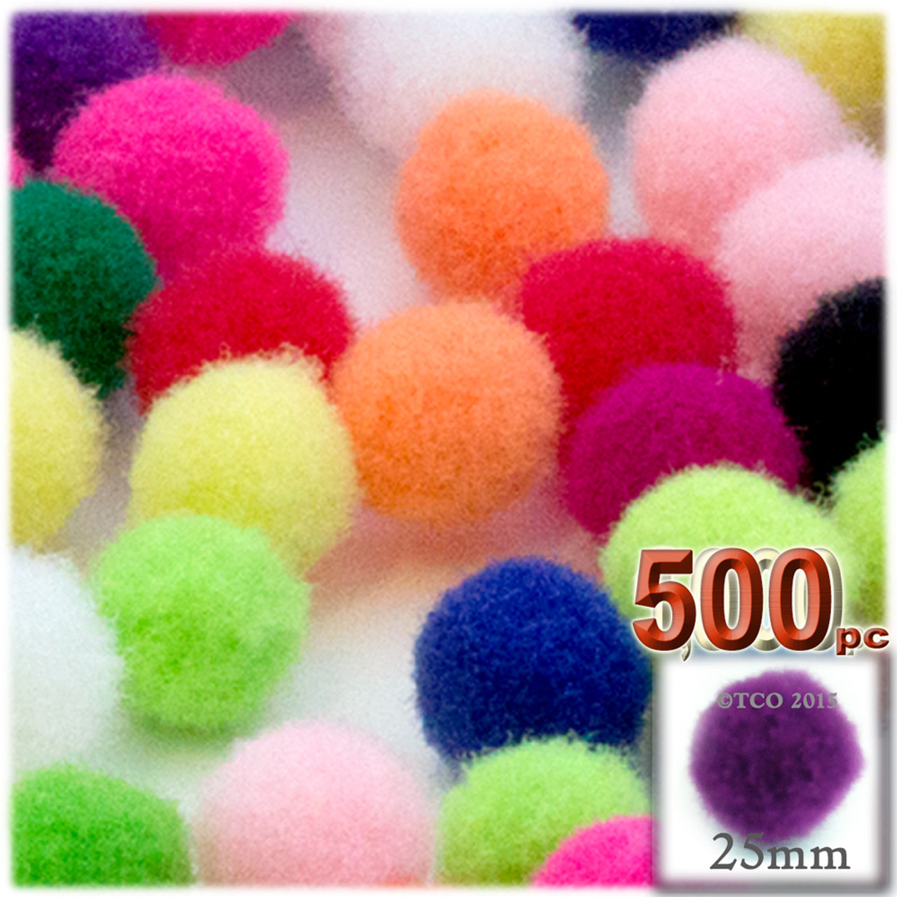 2 inch Turquoise Craft Pom Poms 25 Pieces, Size: 0.5