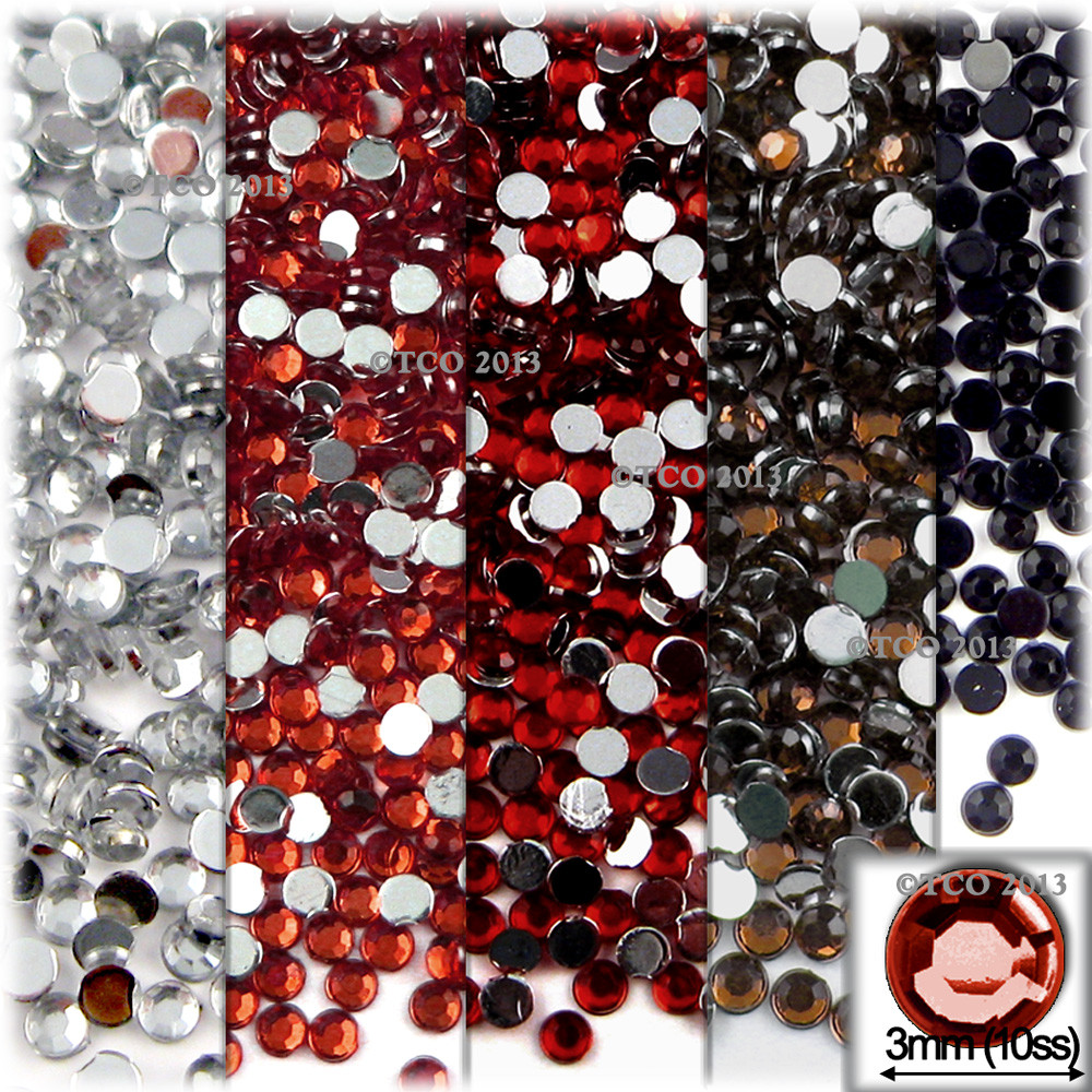 5-Pack Set (5X - 1 |440-Piece) | 3mm Rhinestones | Red Tones