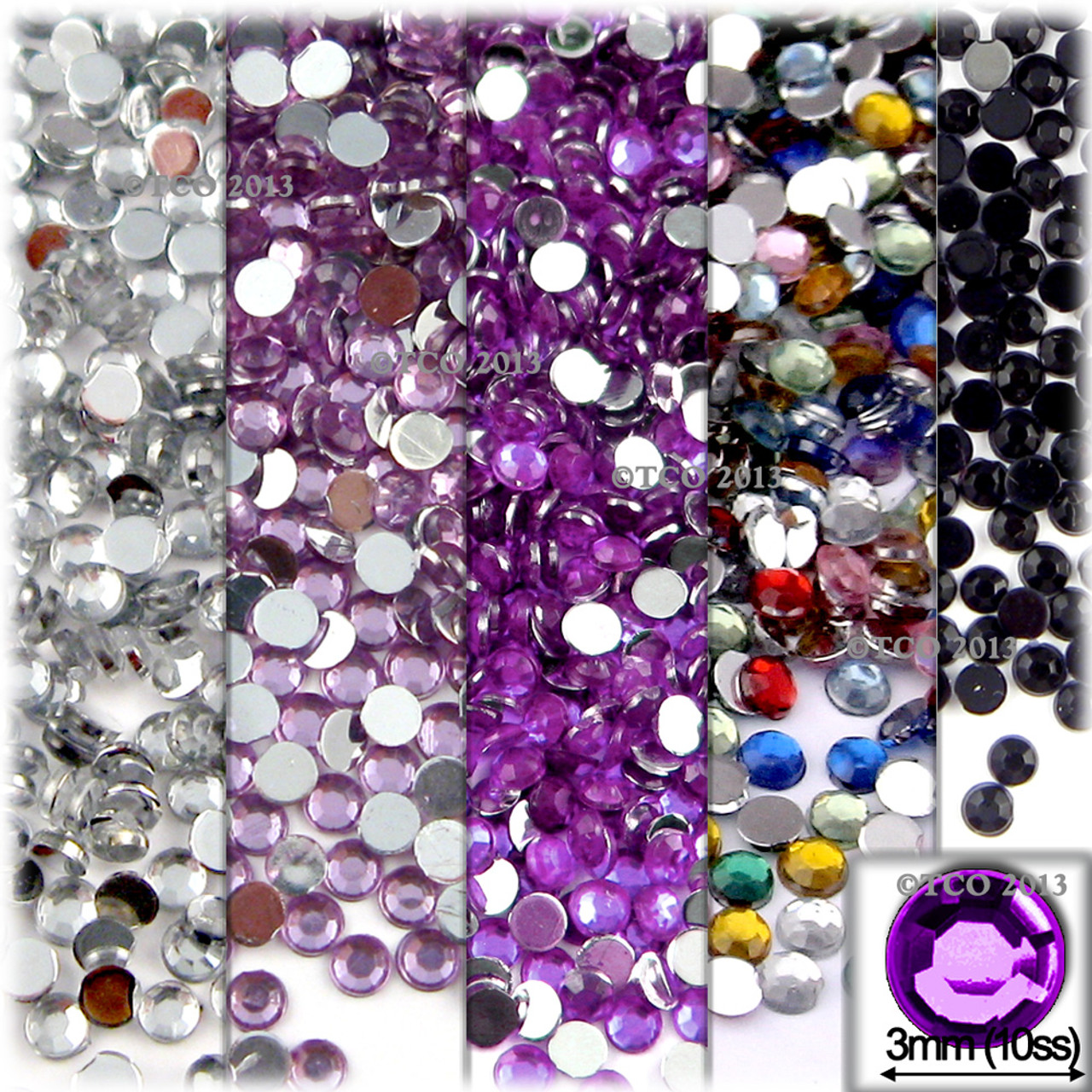  The Crafts Outlet 1,440pc Rhinestones Round 3mm (10ss