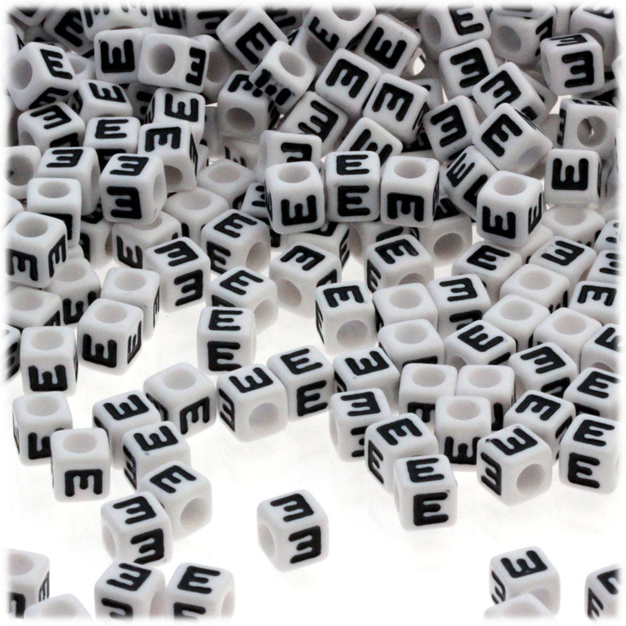 Colorful Alphabet Beads in Cube Shape