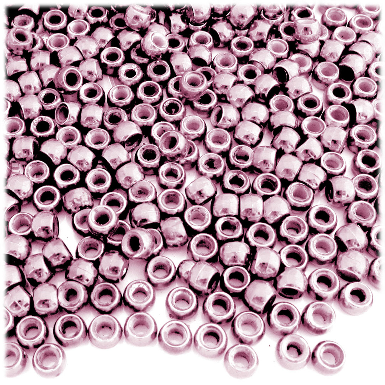 The Crafts Outlet Plastic Beads, Pony Pearl, 6x9mm, 100-pc, Black