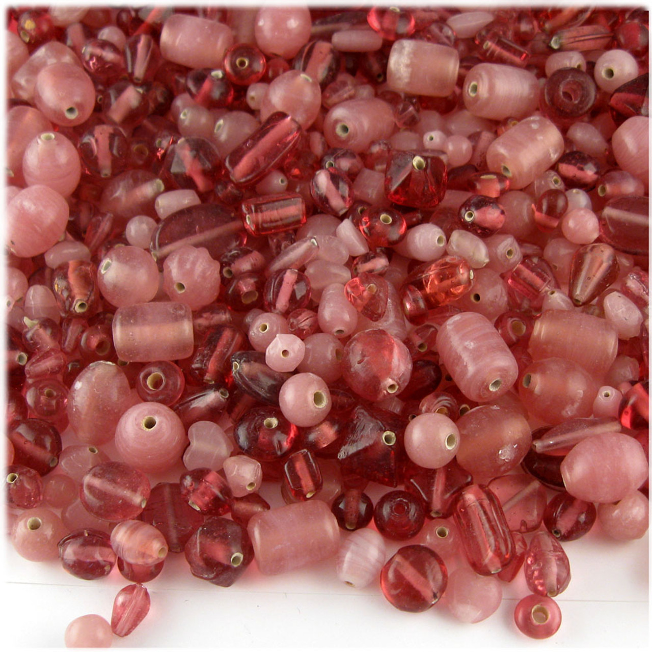 Mixed Pink Glass Bead Lot