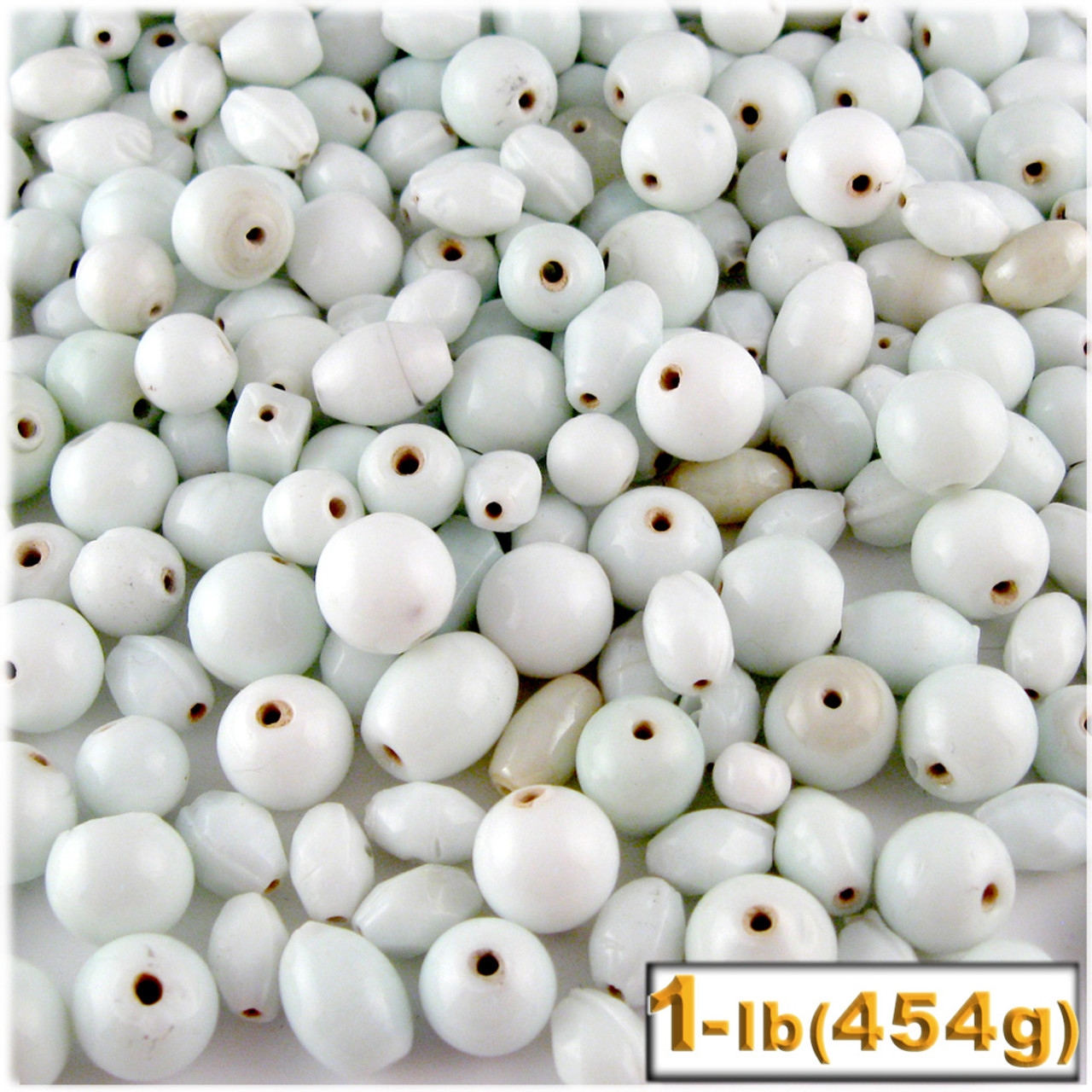 The Crafts Outlet 1lb=454g Bulk Assorted Shapes and Sizes 6-12mm Glass  Beads Mixed