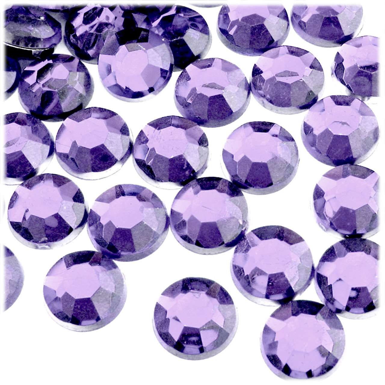 Rhinestones, Flatback, Round, 14mm, 72-pc, Lavender