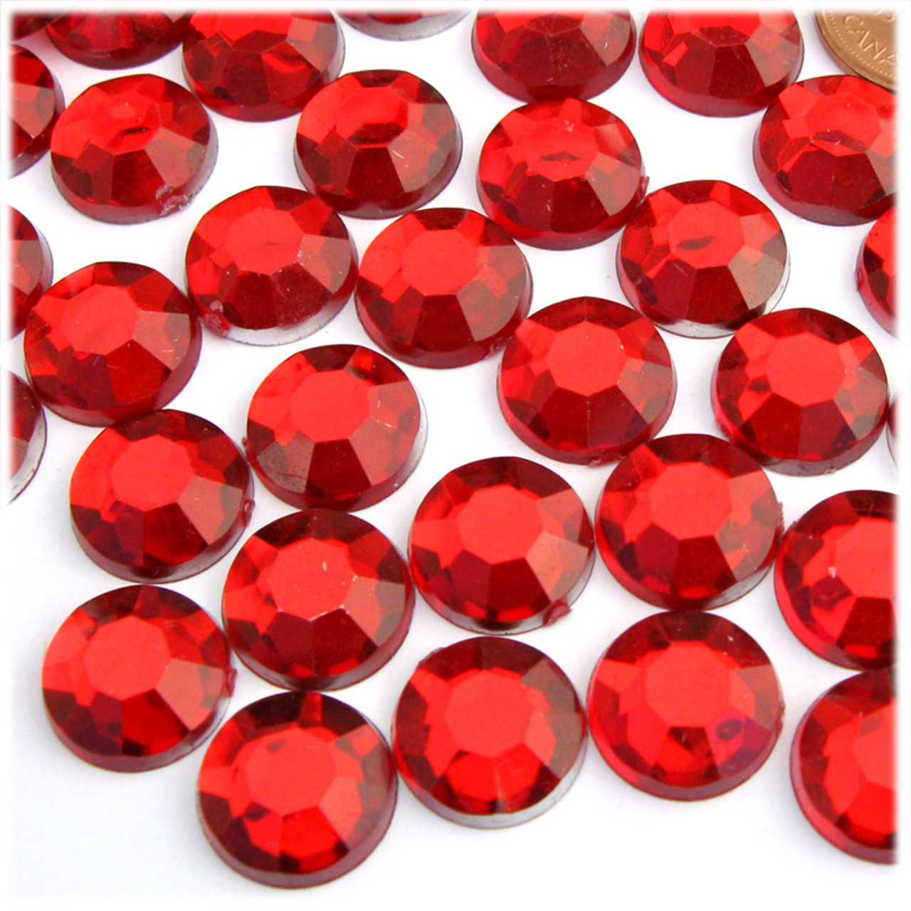 BEADSLAND Red Rhinestones, Flatback Crystal Rhinestones for Craft