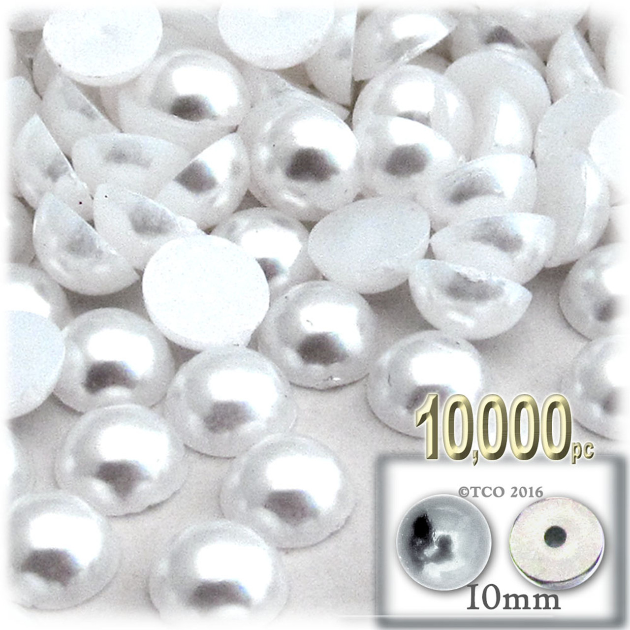 Half Dome Pearl | Plastic beads | 10mm | 10,000-pc | Pearl White