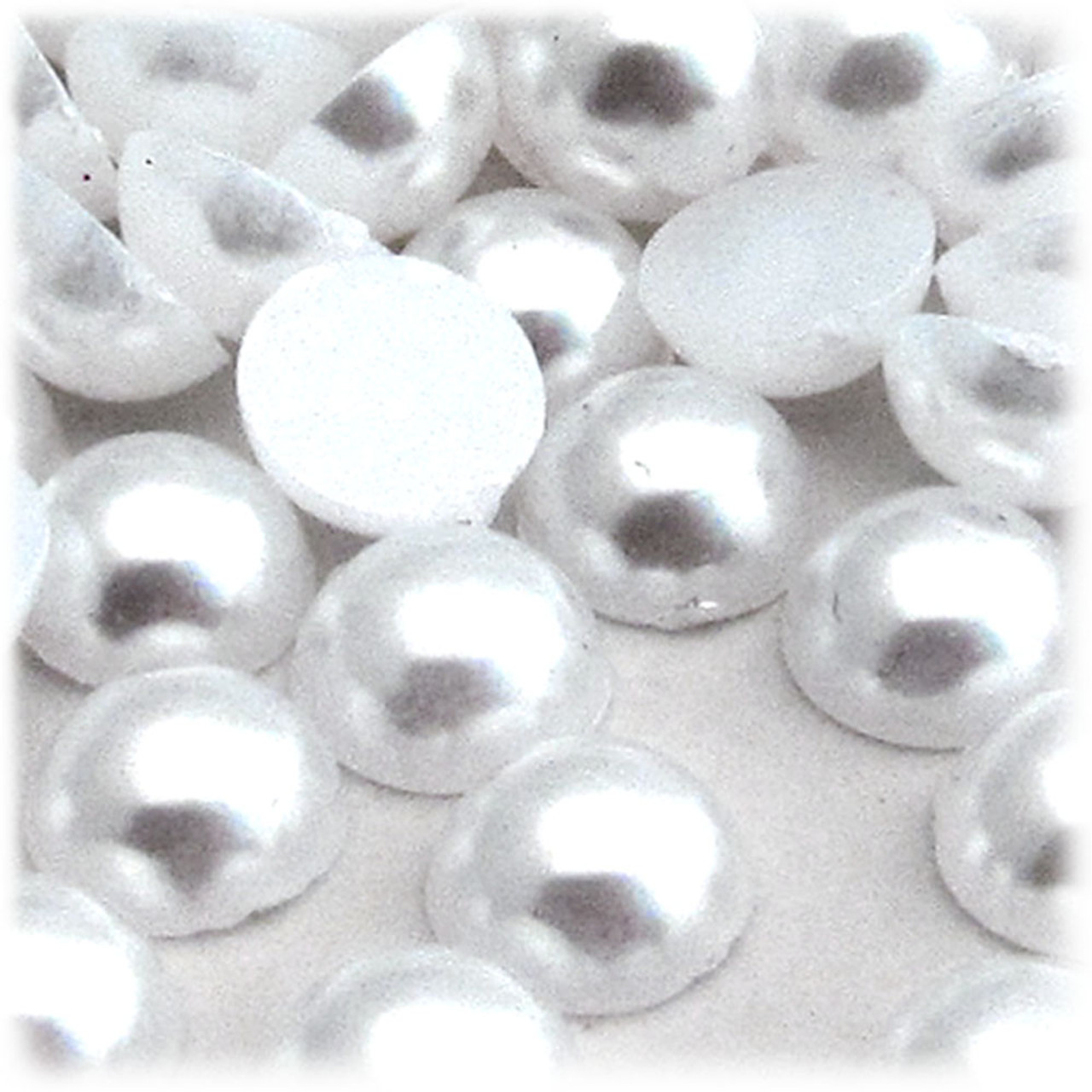 The Crafts Outlet Plastic Pearl, Half Dome, 12mm, 144-pc, Pearl White
