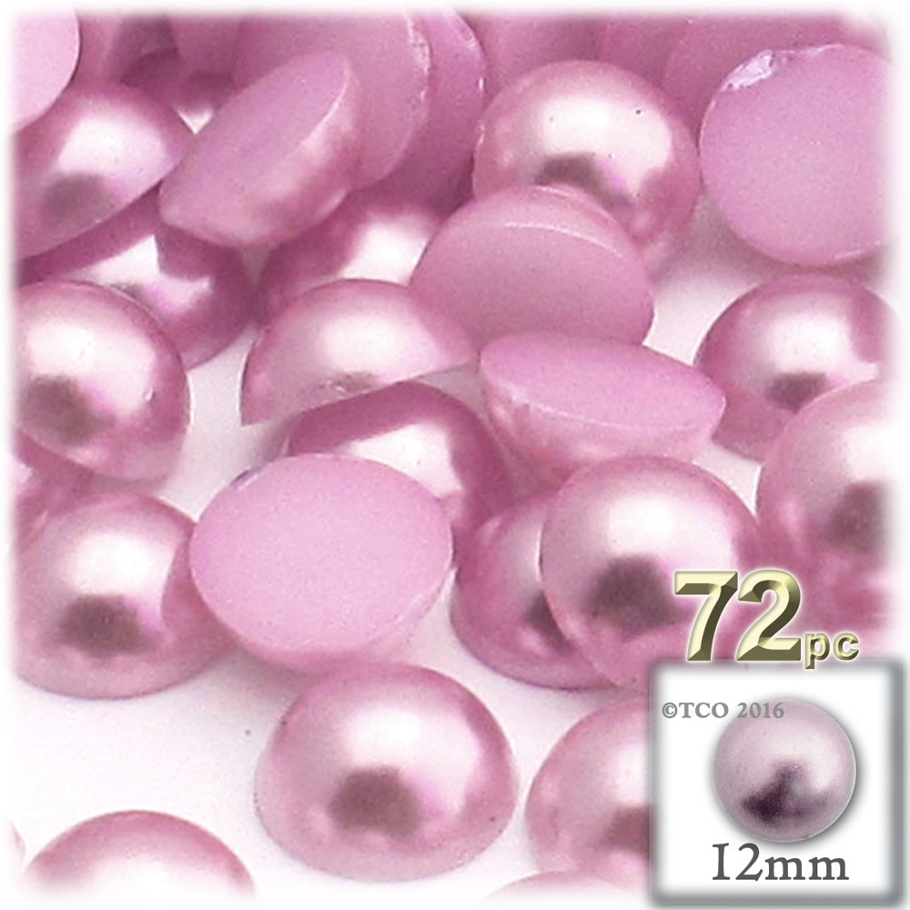 Half Dome Pearl Plastic beads 12mm 1,000-pc Satin Pink