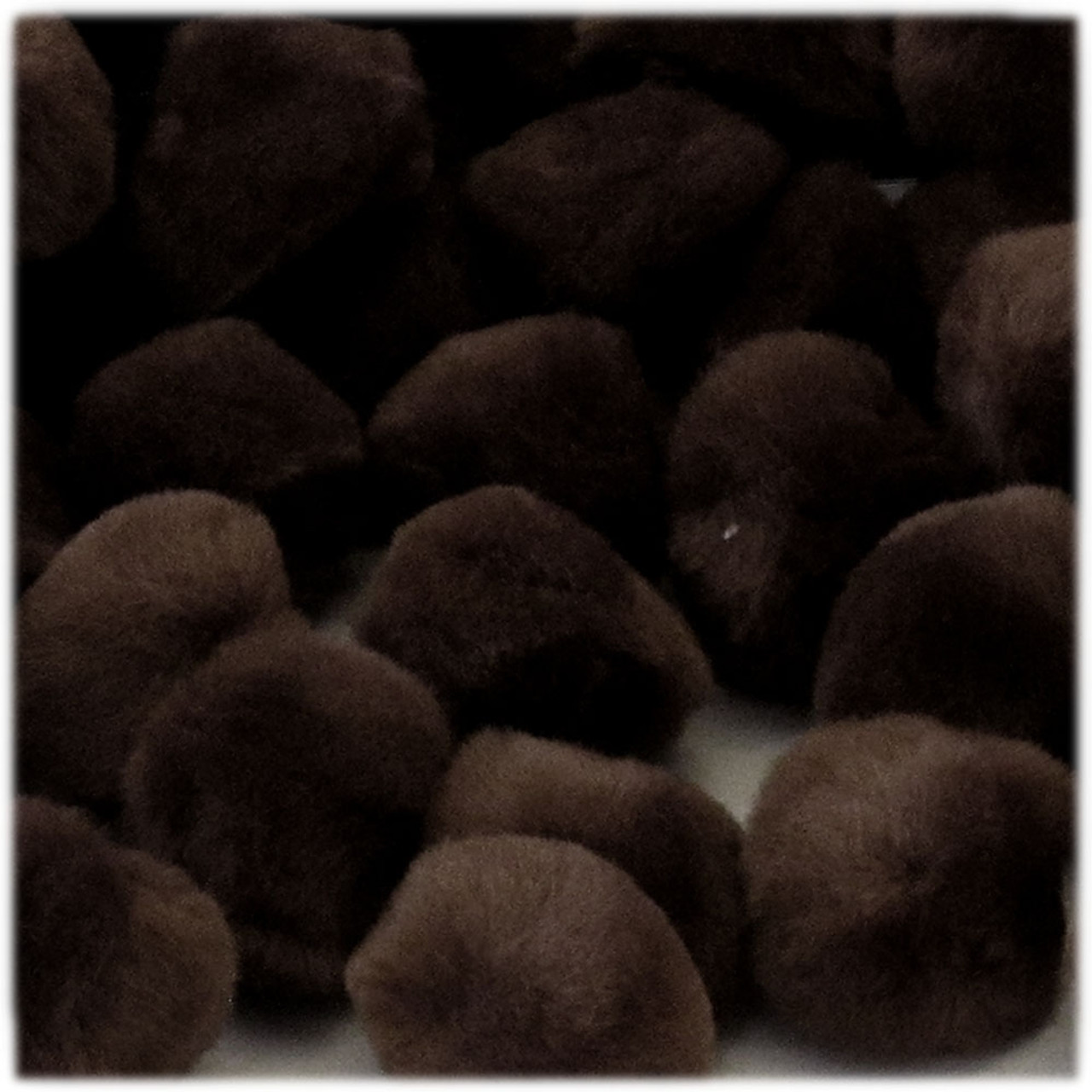 Dark Brown Pom Poms 2cm 25 Pack