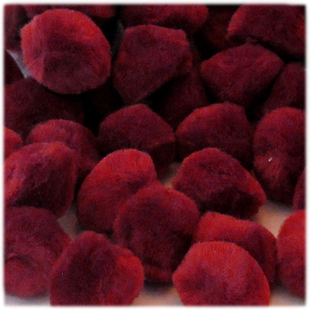 Acrylic Pom Pom | 51mm | 100-pc | Dark Red | Crafts Outlet