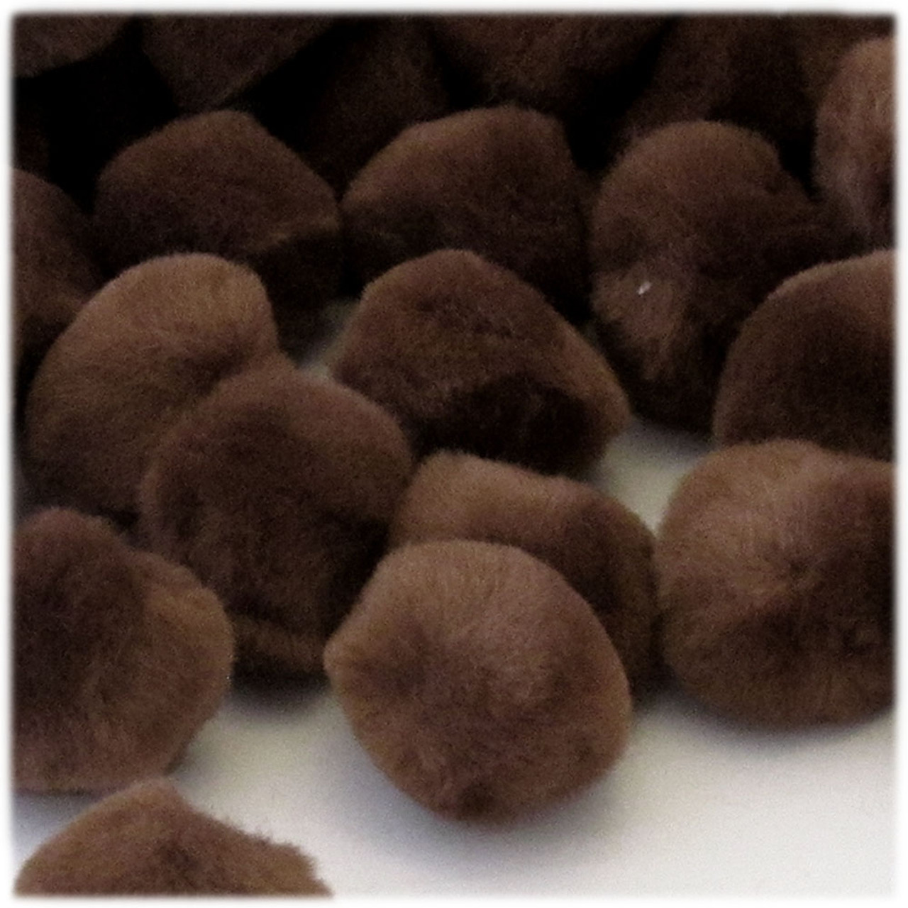 The Crafts Outlet Pom Poms, Solid Color, 2-Inch (51-mm), 1000-pc, Coffee Brown