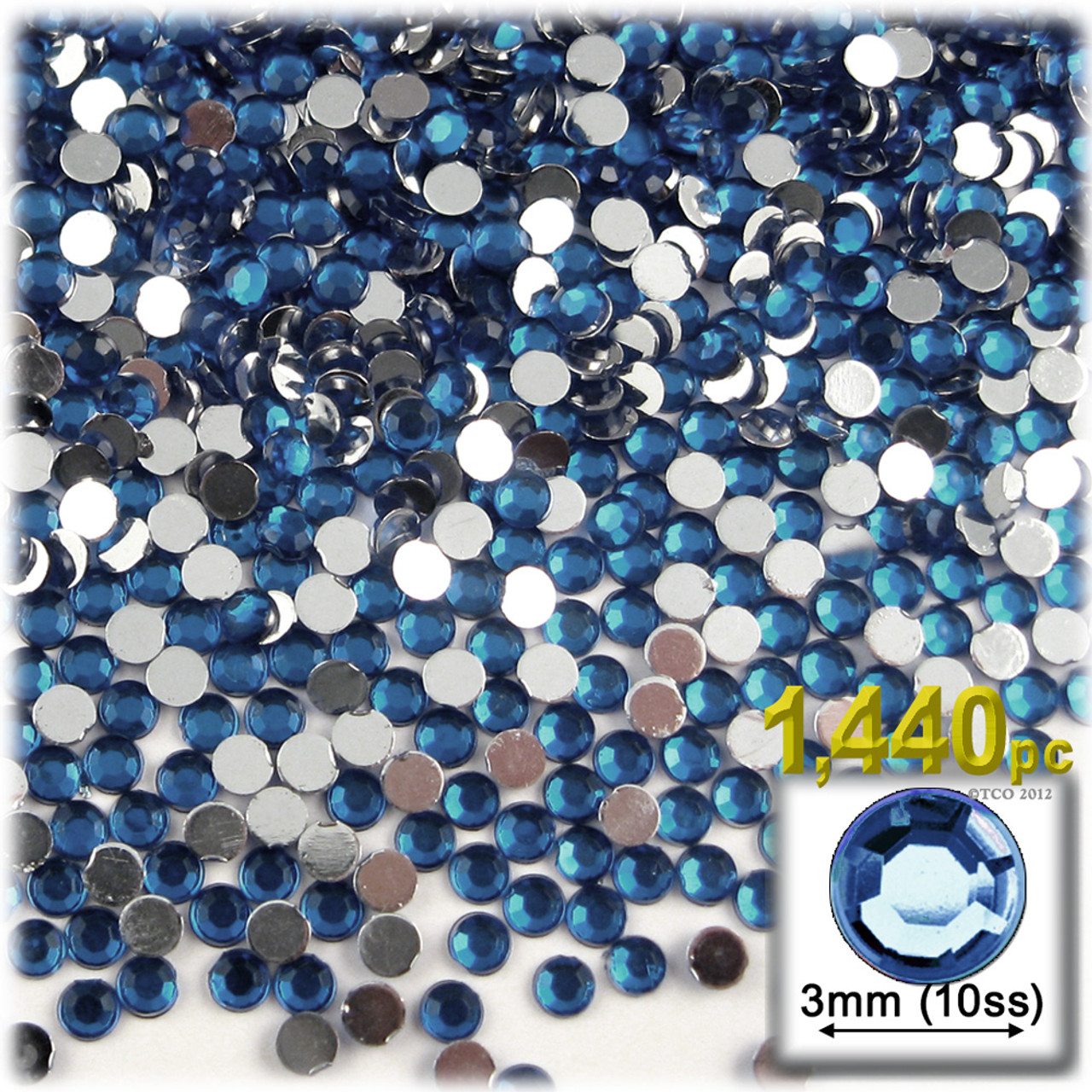  The Crafts Outlet 1,440pc Rhinestones Round 3mm (10ss