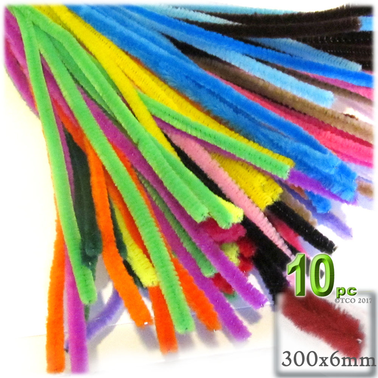 30cm/12inch Pipe Cleaners, 300 Pack Flexible Chenille Stems, Light Green | Harfington