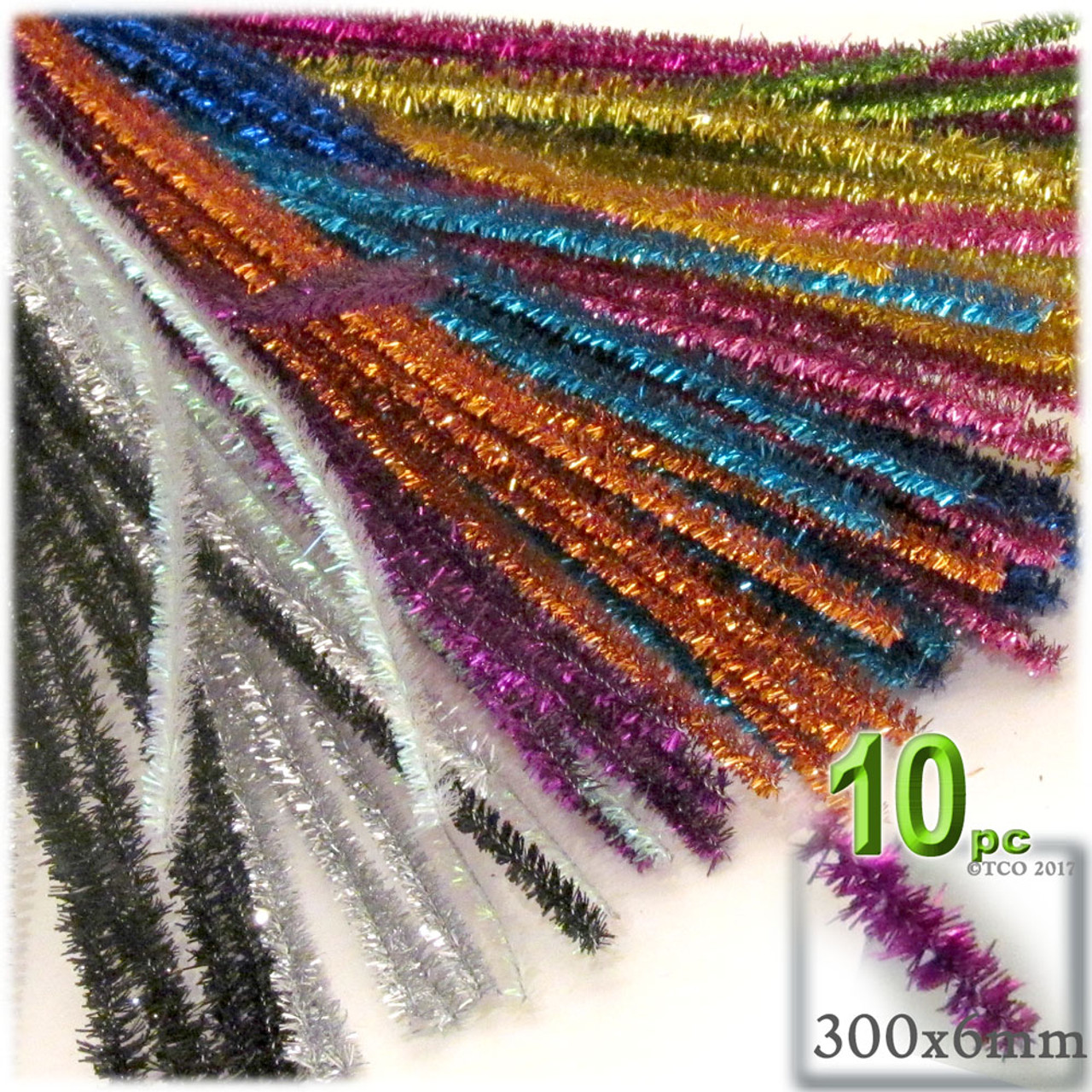 The Crafts Outlet Chenille Stems, Pipe Cleaner, 12-Inch 30-cm, 10-pc, Mixed Pack