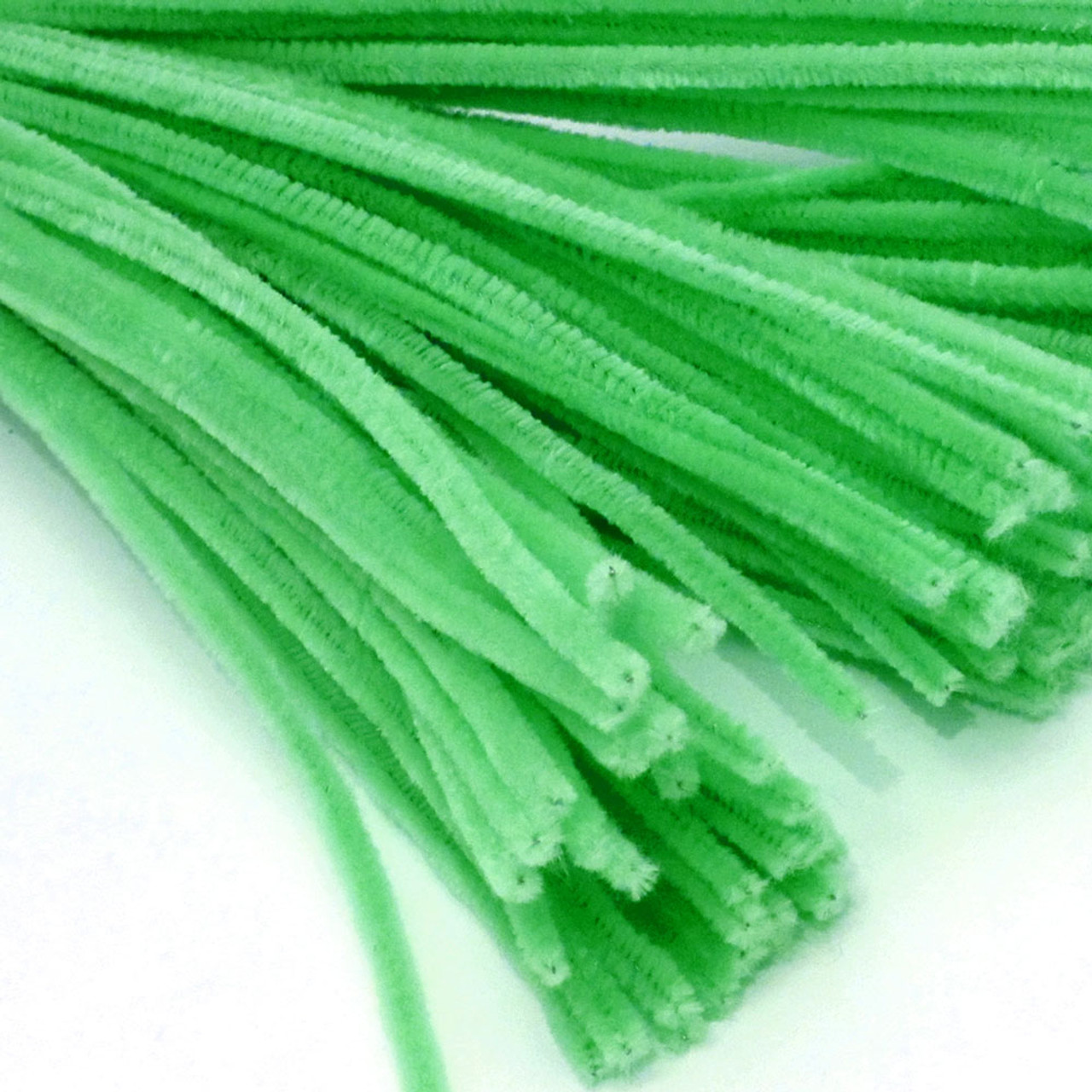 12 Pipe Cleaner Stems: 6mm Chenille Moss Green (100) [MA200130