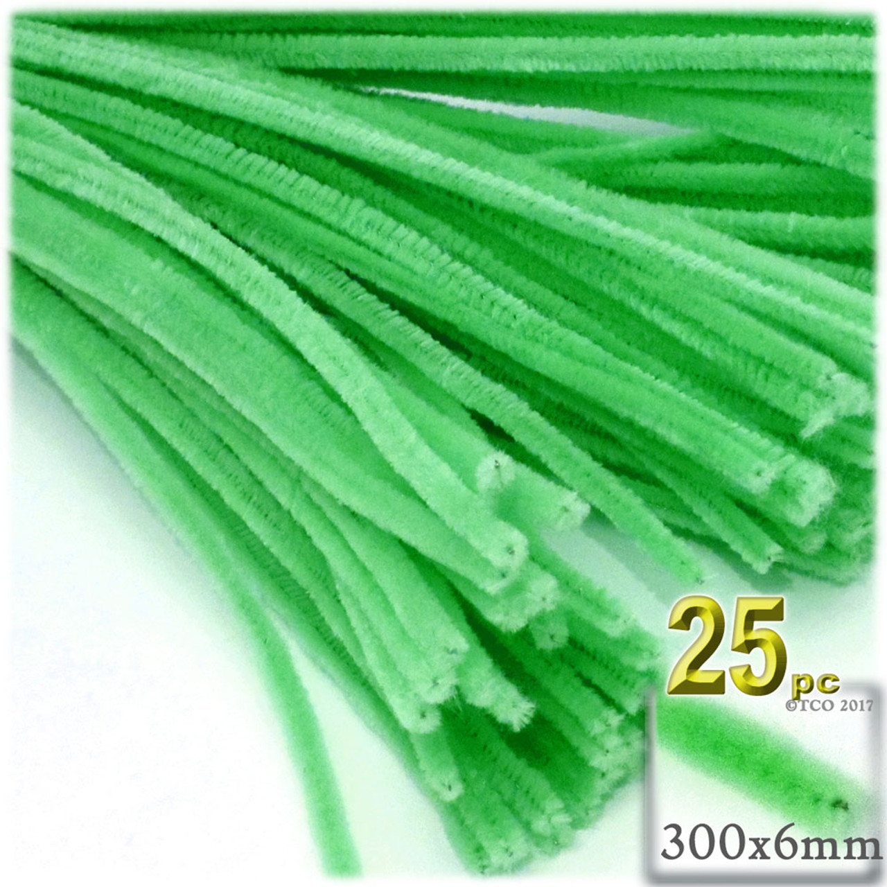 chenille Stems, 12-in, 25-pc, Lime Green