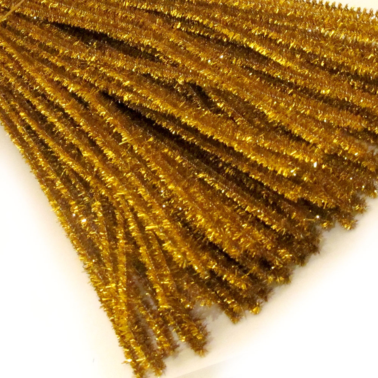 Chenille Sparkly Stems, 12-in (30-cm), 50-pc, Gold