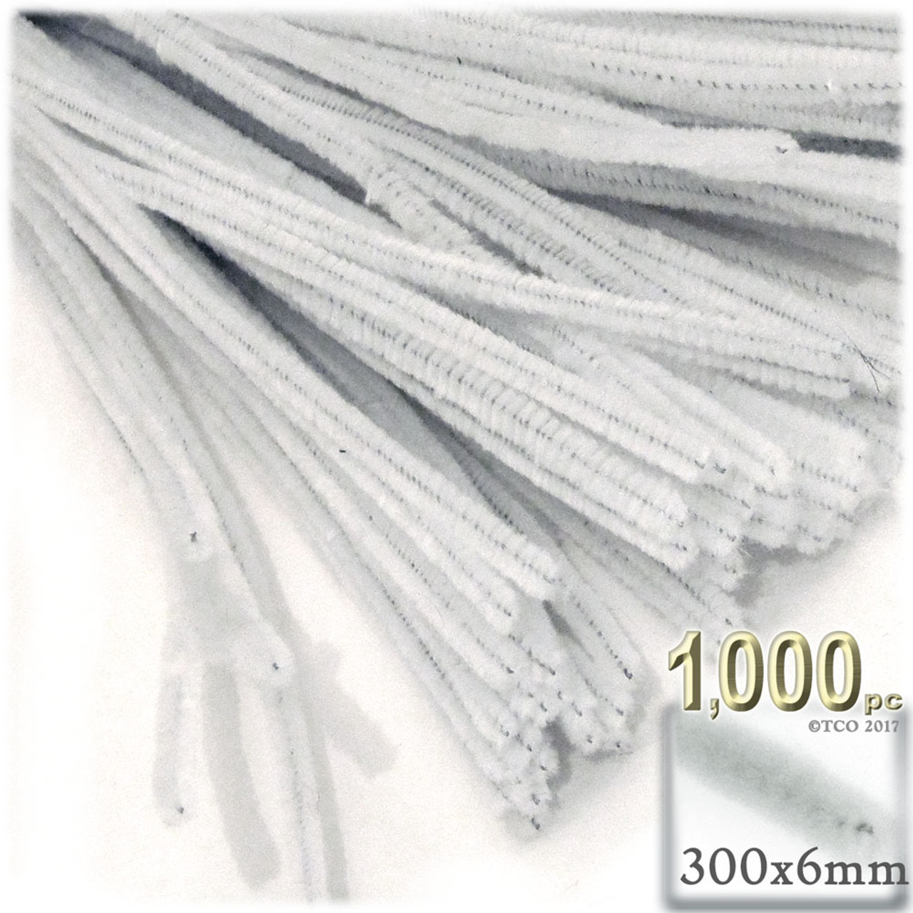 Chenille Stems, Pipe Cleaner, 12-Inch (30-cm), 1000-pc, White