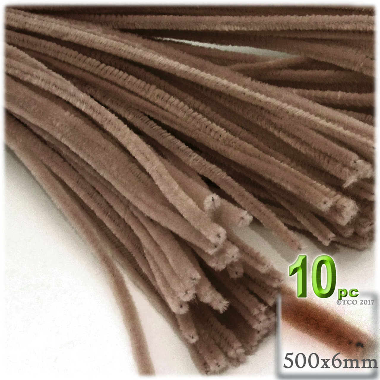 chenille Stems, 20-in, 10-pc, Light Brown