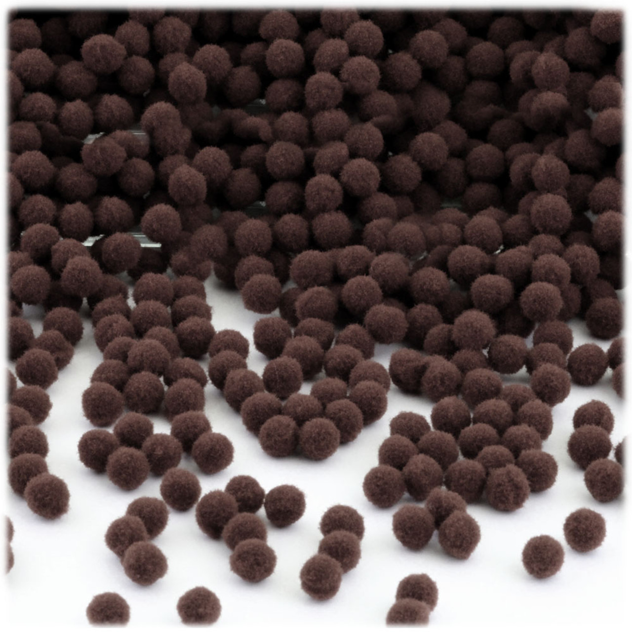 Pom Poms, solid Color, 5mm/0.20-inch, 500-pc, Coffee Brown