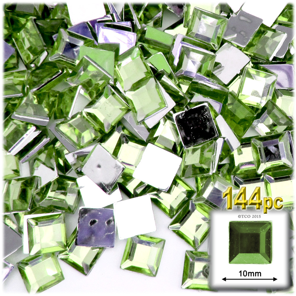 Rhinestones | Flatback | Round | Square | 10mm | 144-pc | Light