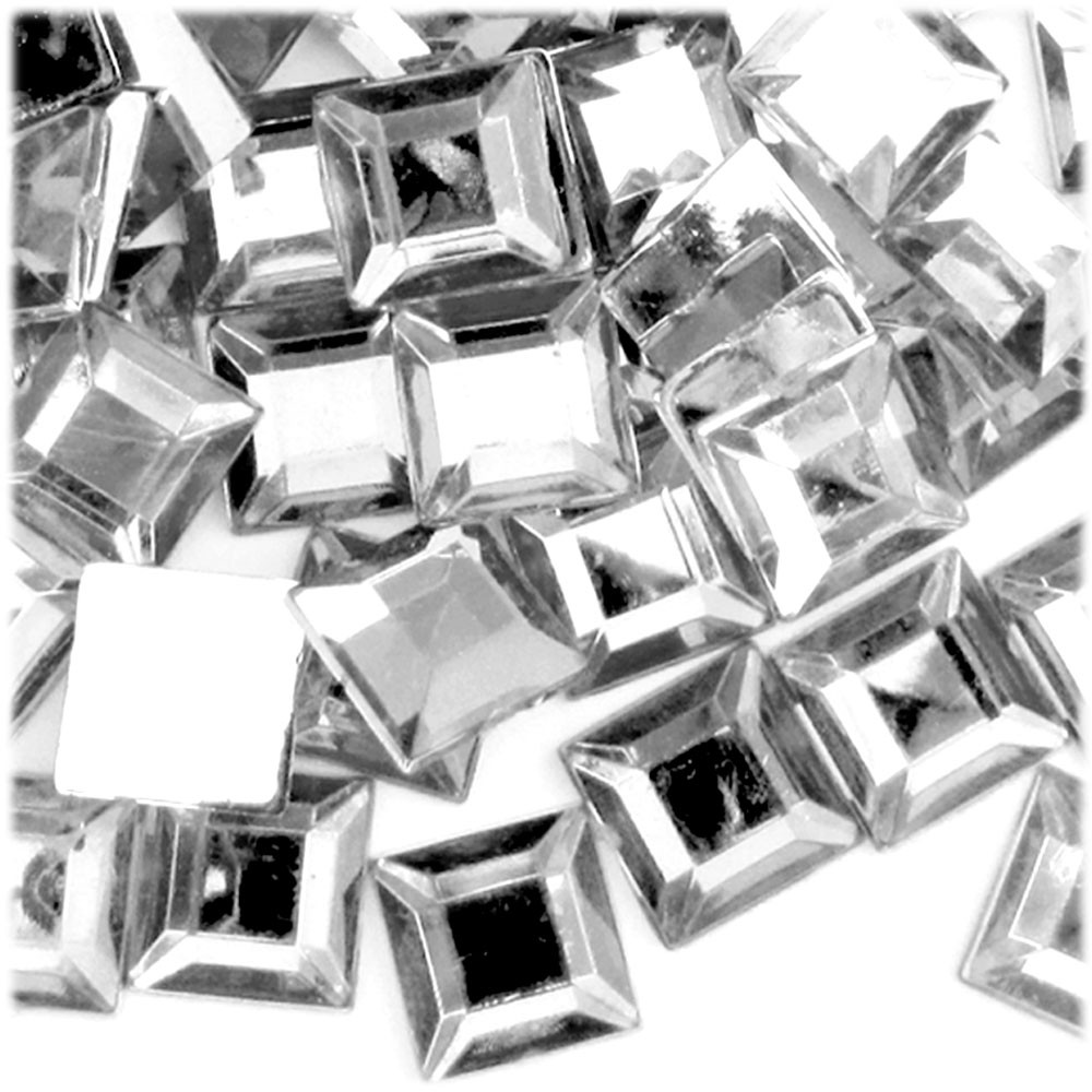 Rhinestones | Flatback | Square | 14mm | 1,000-pc |Clear | Crafts Outlet
