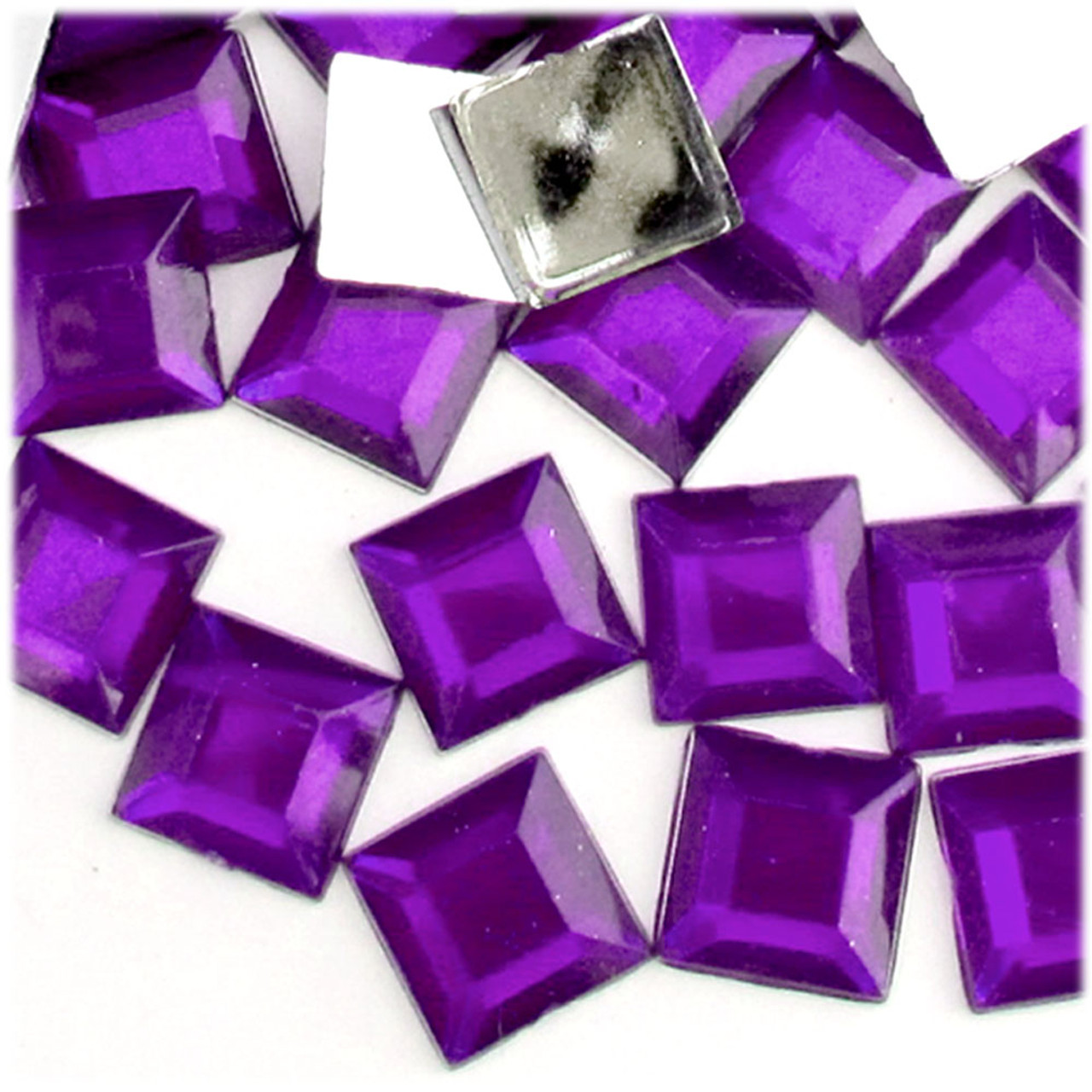 Rhinestones Flatback Square 14mm 144pc Purple (Amethyst
