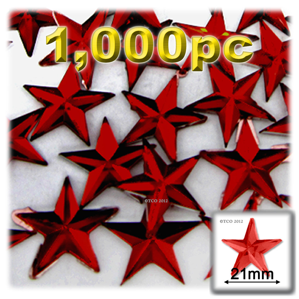 Star Rinstones Rhinestones | Flatback | Star | 21mm | 1,000-pc | Devil Red Wine ...