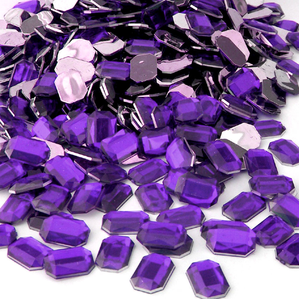 Rhinestones | Flatback | Rectangle | 10x14mm | 1,000-pc | Purple ...