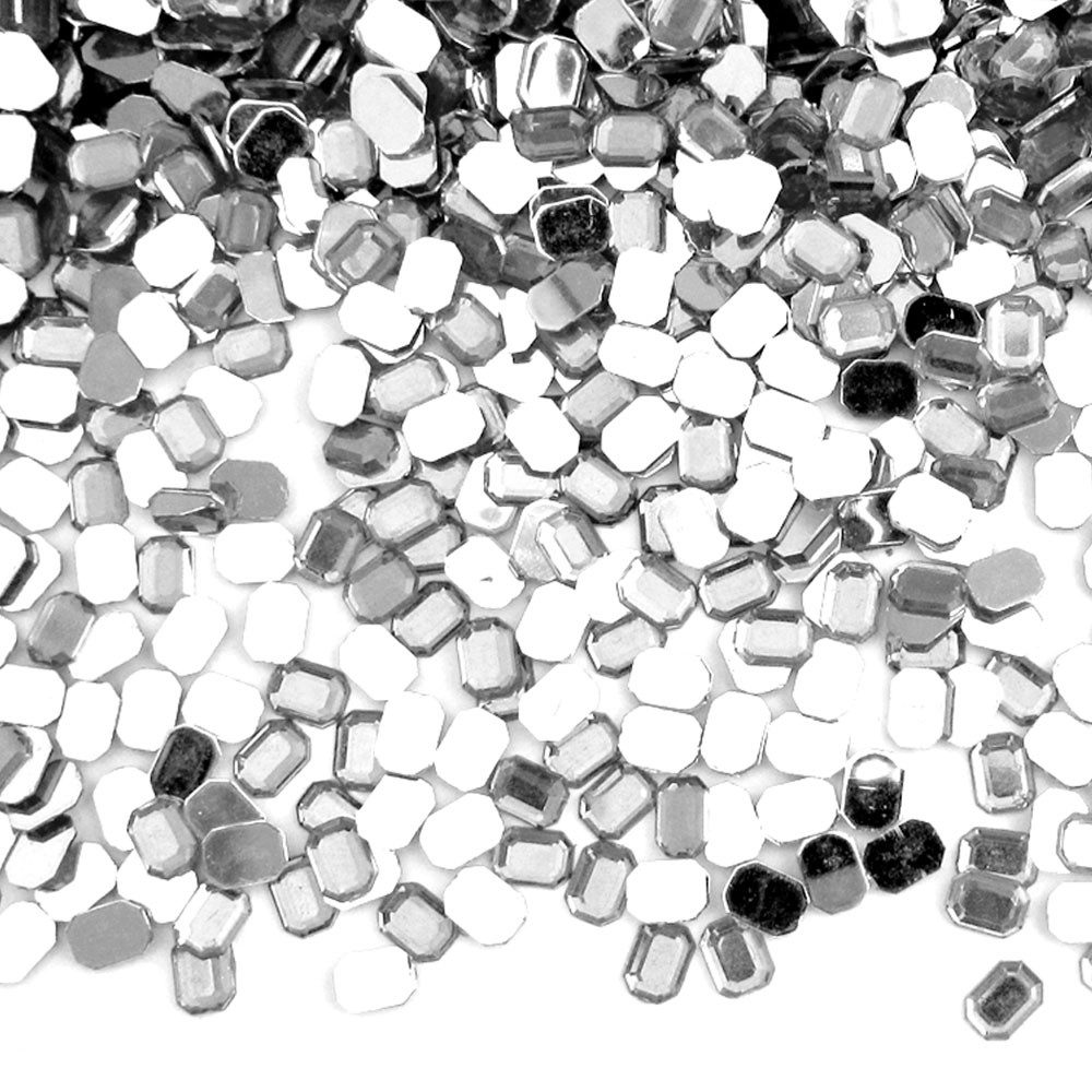 Rhinestones | Flatback | Rectangle | 6x8mm | 1,000-pc | Clear | Crafts ...