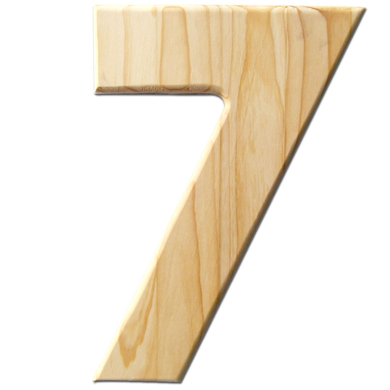 The Crafts Outlet Wooden Number, Unfinished 0.5-inch Between 8-11-inch, Number 7