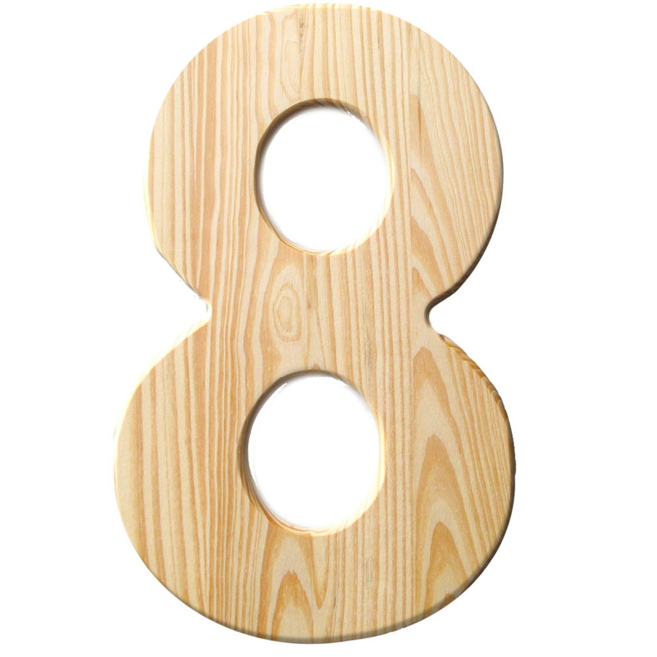 Wooden Number, Unfinished 0.5-inch Between 8-11-inch, Number 8