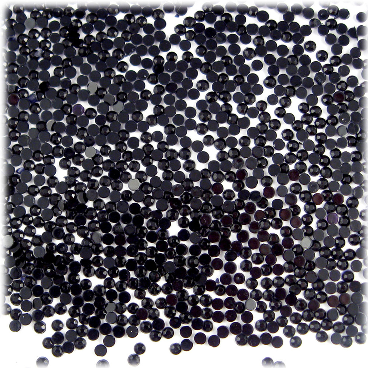 The Crafts Outlet Flatback Rhinestones, Faceted Round, 2mm 5000-pc, Jet Black