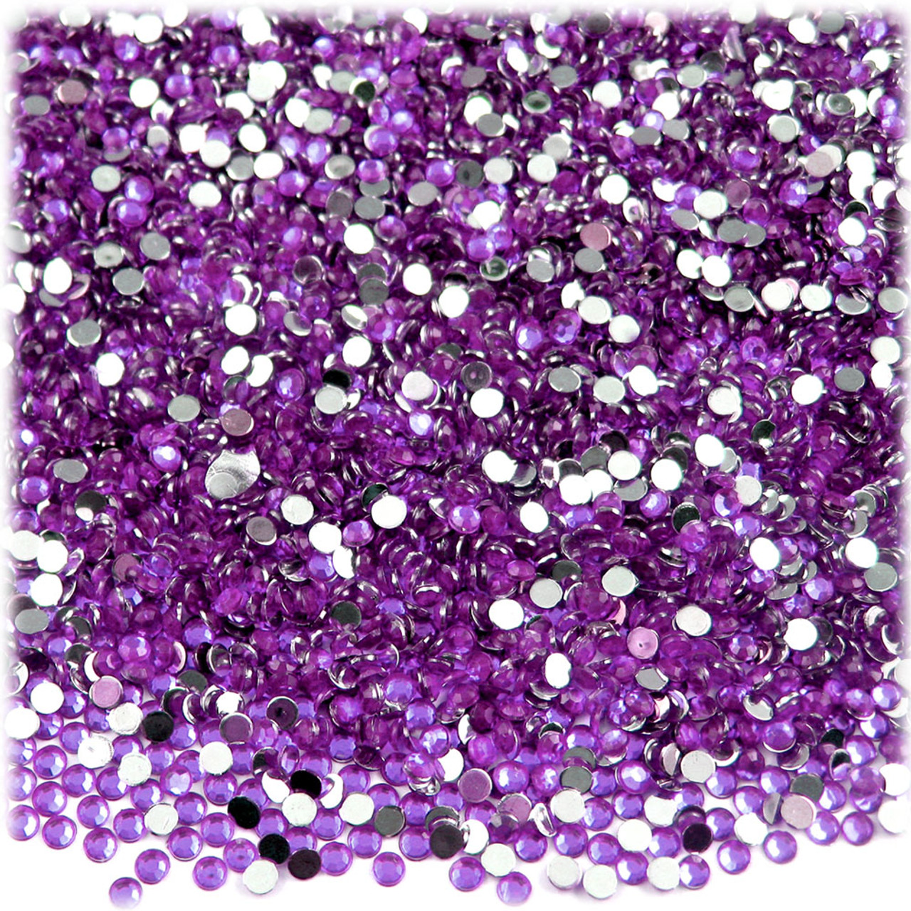 Rhinestones | Flatback | Round | 2mm | 5,000-pc | Purple (Amethyst ...