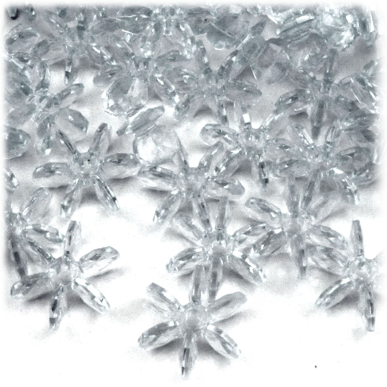Starflake bead, SnowFlake, Cartwheel, Transparent, 12mm, 100-pc, Clear