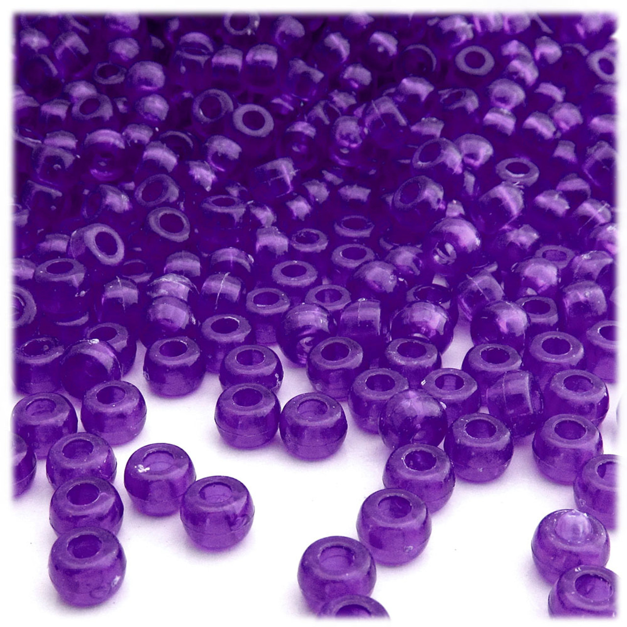 Pony Beads | Transparent | 9x6mm | 1,000-pc | Dark Purple | Crafts Outlet