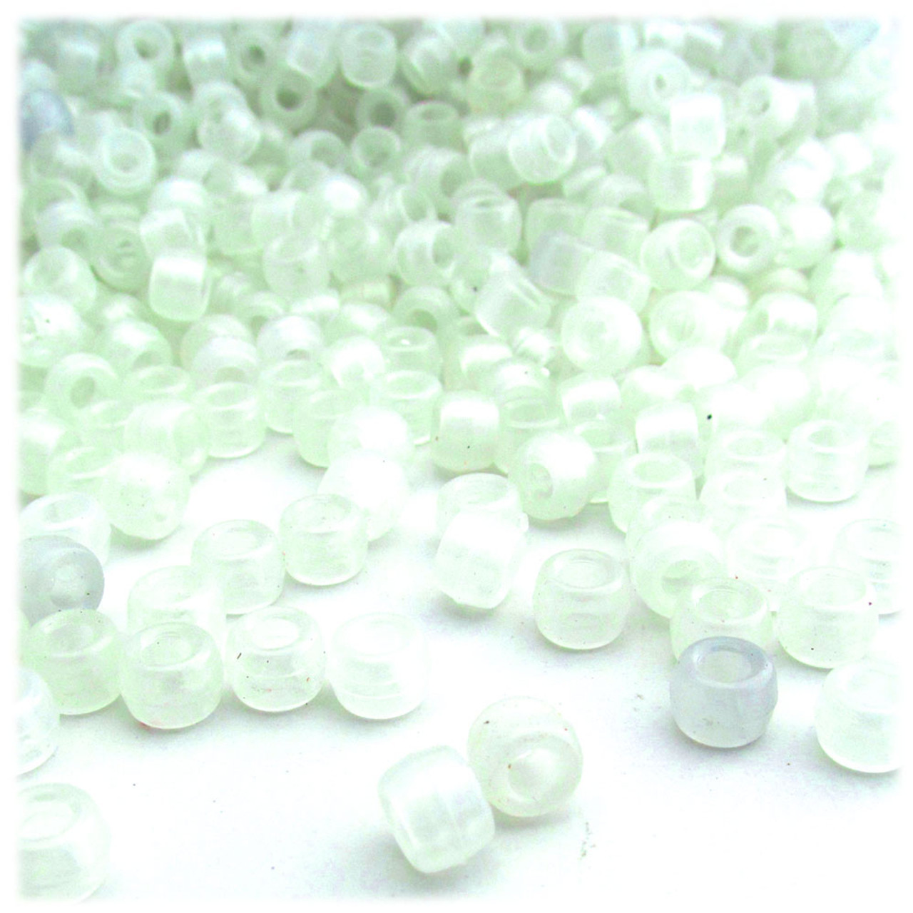 Pony Beads, Transparent, 9x6mm, 1,000-pc, Clear