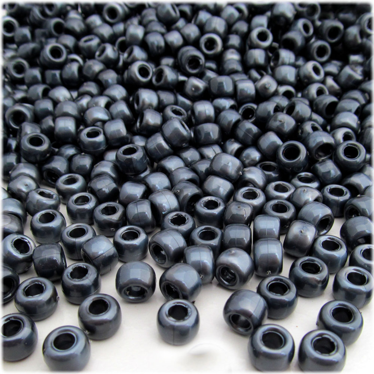 The Crafts Outlet Plastic Beads, Pony Pearl, 6x9mm, 100-pc, Black