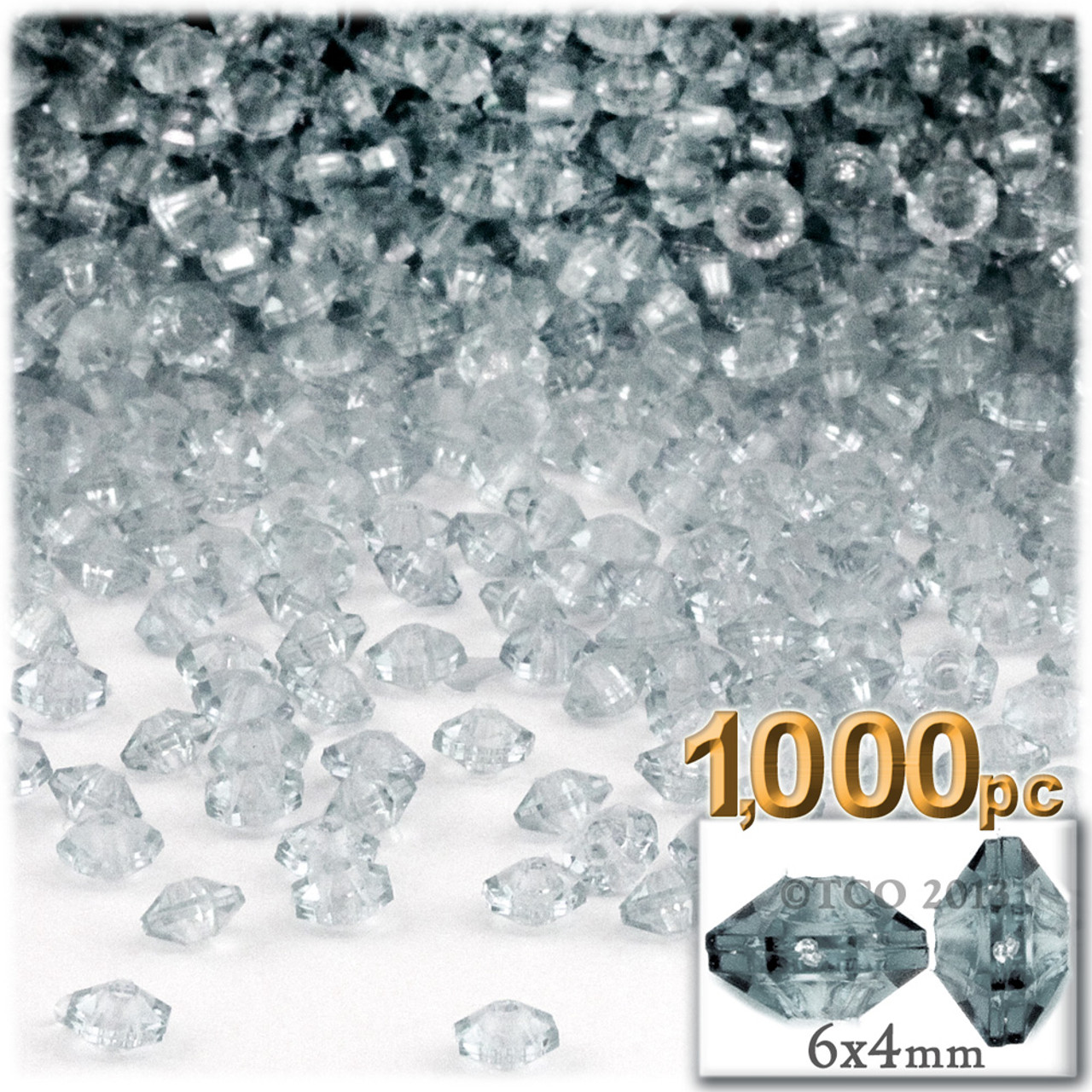 1,000pc Faceted Plastic Transparent Beads Round 6mm Clear Beads