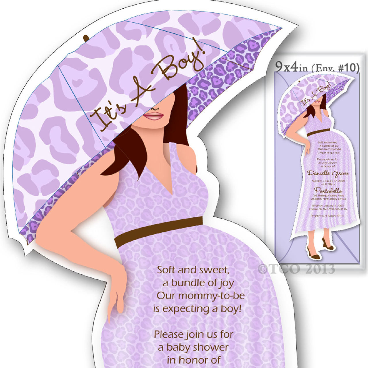 One Baby Shower Invitations Mod Mom Lepoard Pattern In Light Purple One Baby Shower Invitations Mod Mom Lepoard Pattern In Light Purple