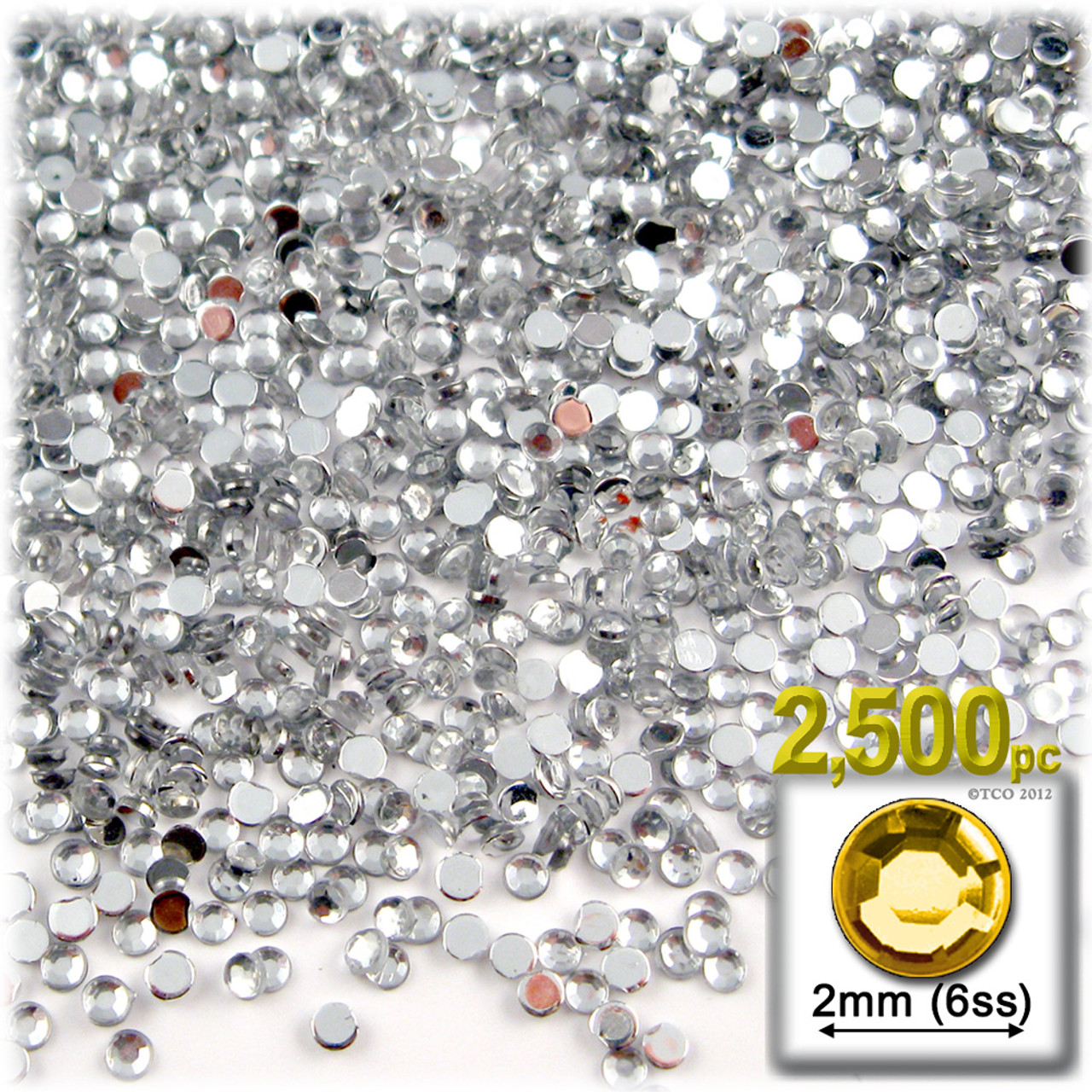 The Crafts Outlet Acrylic Flatback Rhinestones, Faceted Round, 18mm, 72-pc, Orange