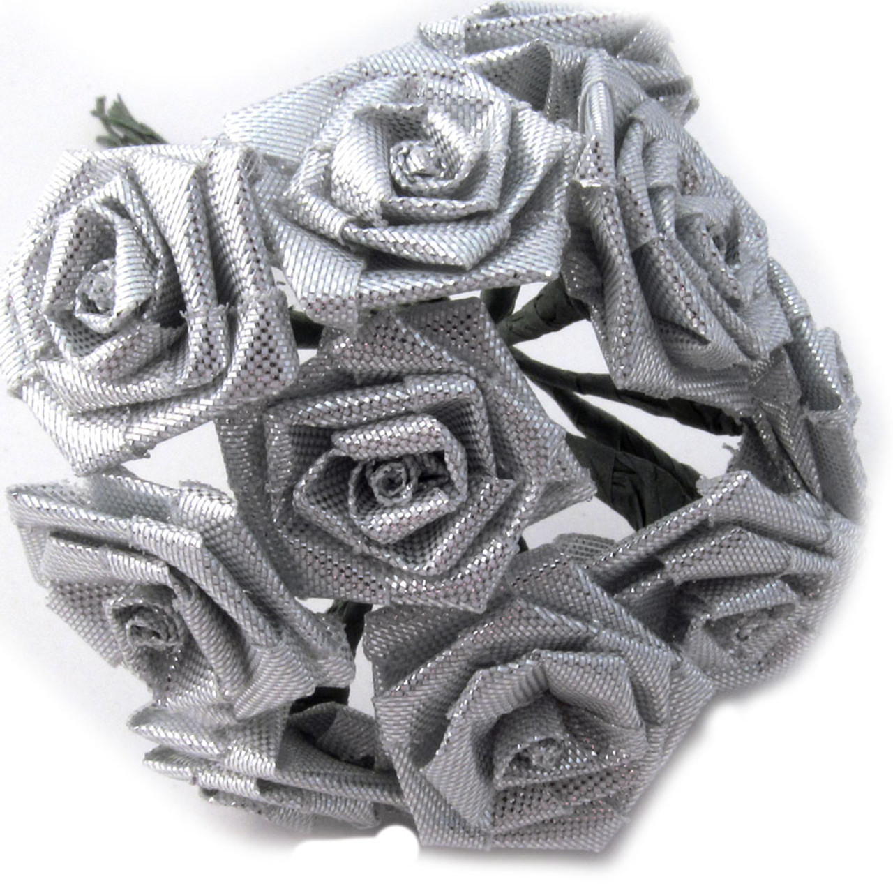 silver artificial roses