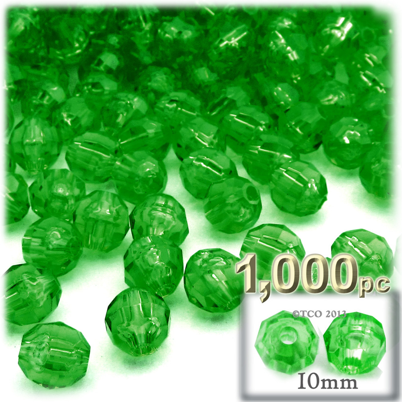 Plastic Faceted Beads, Starflake Transparent, 10mm, 100-pc, Clear