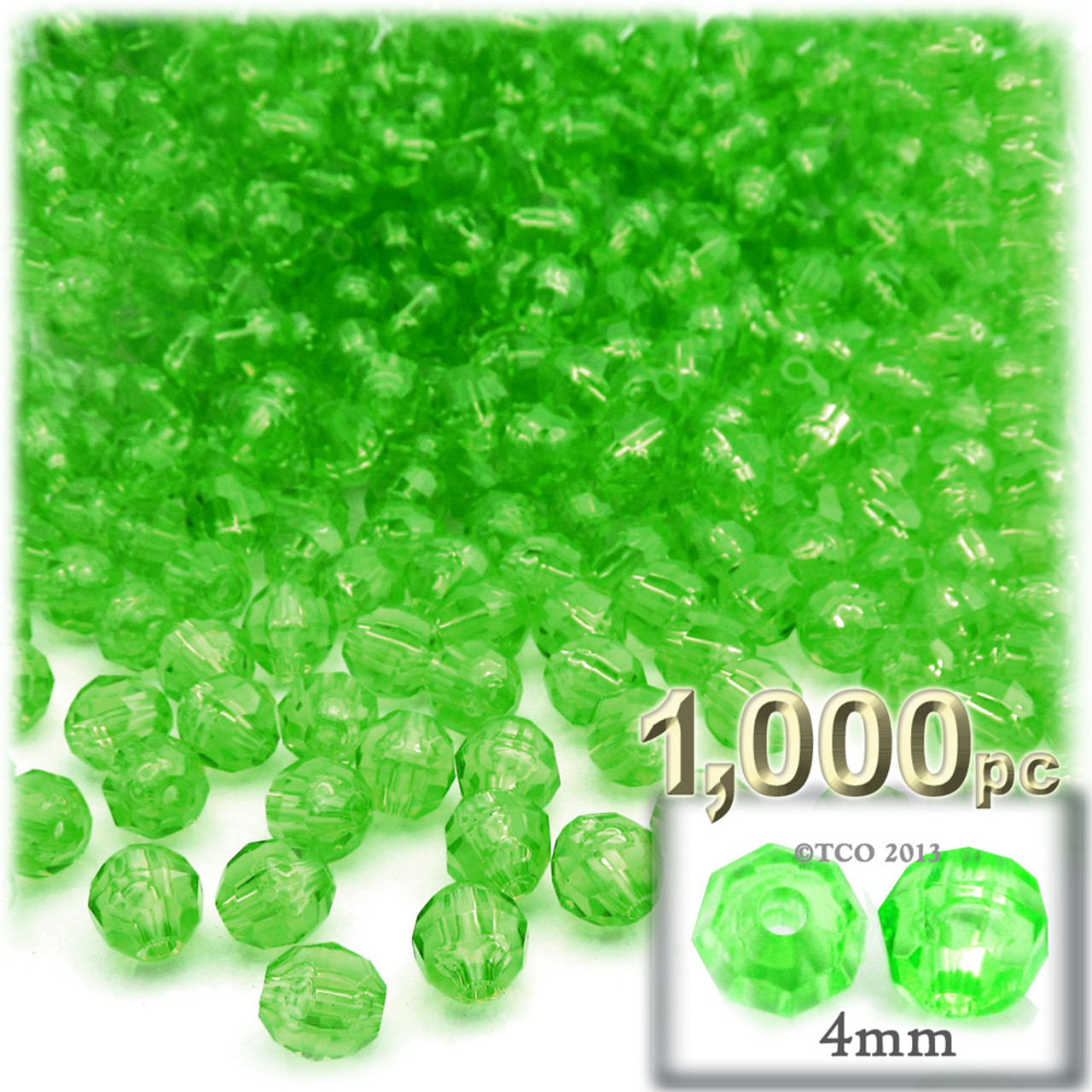 500 pcs Transparent Green Bubble Beads Plastic Craft Pearls 12mm Round  Smooth